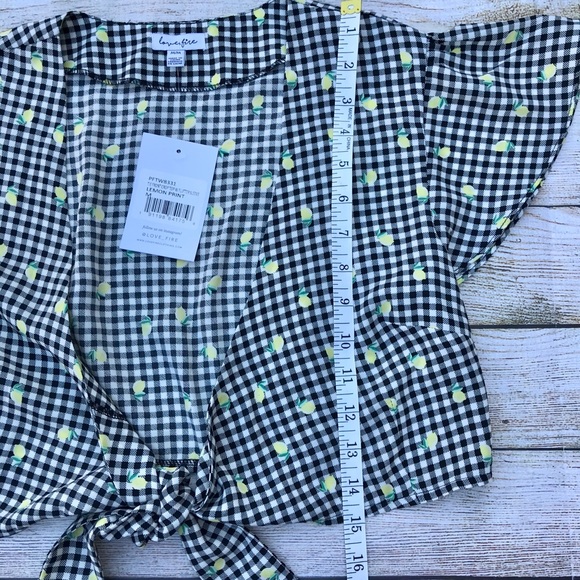 NWT Love, Fire Gingham & Lemon Crop Top Size M - Picture 8 of 10